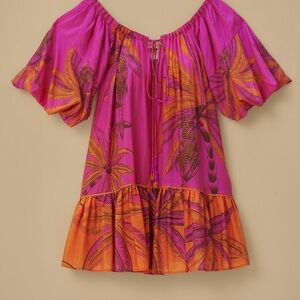 NWT Size Small Farm Rio Pink Off The Shoulder Dress